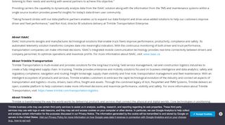 
                            12. ISAAC Instruments' Solution Data is now integrated with Trimble ...