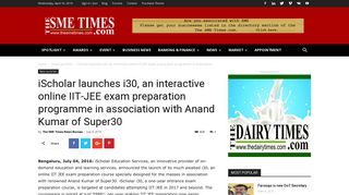 
                            12. iScholar launches i30, an interactive online IIT-JEE exam preparation ...