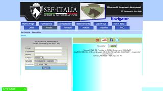 
                            7. Iscrizione / Newsletter - SEF Navigator - SEF Italia