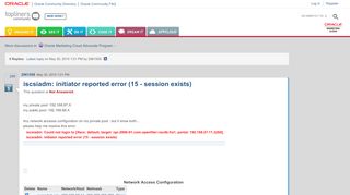 
                            10. iscsiadm: initiator reported error (15 - sessio... | Oracle Community