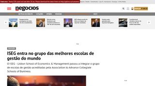 
                            13. ISEG entra no grupo das melhores escolas de ... - Jornal de Negócios