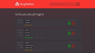 
                            6. ismis.usc.edu.ph passwords - BugMeNot