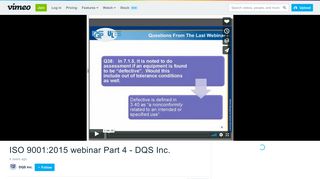 
                            11. ISO 9001:2015 webinar Part 4 - DQS Inc. on Vimeo
