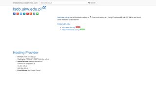 
                            7. Isob.ukw.edu.pl Error Analysis (By Tools) - WebsiteSuccessTools.com