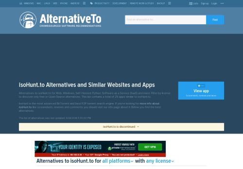 
                            4. isoHunt.to Alternatives and Similar Websites and Apps - ...