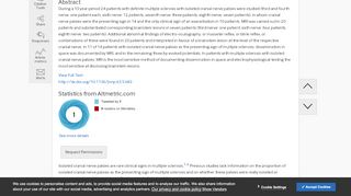 
                            13. Isolated cranial nerve palsies in multiple sclerosis | Journal of ...