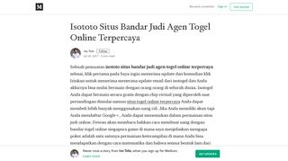 
                            12. Isototo Situs Bandar Judi Agen Togel Online Terpercaya - Medium