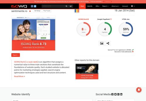 
                            5. ISOWQ – Audit of website sentimente.ro from 18 Jan 2014 (Sat)