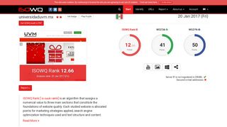 
                            9. ISOWQ – Audit of website universidaduvm.mx from 20 Jan 2017 (Fri)