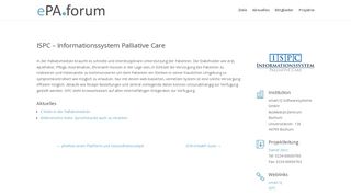 
                            5. ISPC – Informationssystem Palliative Care | EPA Forum
