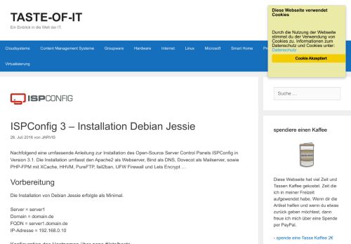 
                            8. ISPConfig 3 – Installation Debian Jessie – TASTE-OF-IT