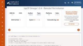 
                            13. ispCP Omega 1.0.4 - Remote File Inclusion - Exploit Database