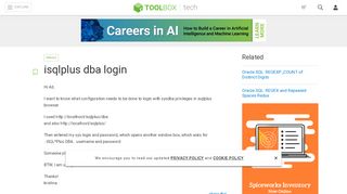 
                            10. isqlplus dba login - IT Toolbox