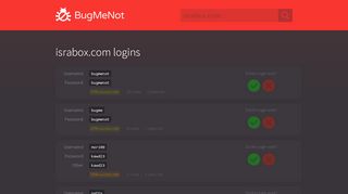 
                            3. israbox.com passwords - BugMeNot