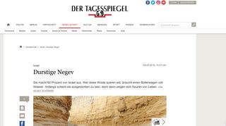 
                            2. Israel: Durstige Negev - Gesellschaft - Tagesspiegel