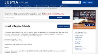 
                            12. Israel v Dayan-Orbach :: 2015 :: New York Other Courts Decisions ...
