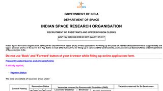 
                            5. ISRO Recruitment Application - ISAC