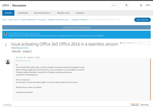 
                            10. Issue activating Office 365 Office 2016 in a seamless session ...