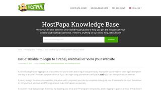 
                            6. Issue: Unable to login to cPanel, webmail or view your ... - HostPapa