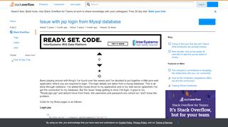 
                            7. Issue with jsp login from Mysql database - Stack Overflow