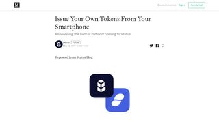 
                            7. Issue Your Own Tokens From Your Smartphone – Bancor – Medium