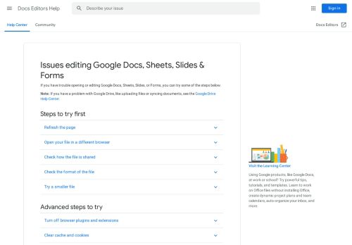 
                            10. Issues editing Google Docs, Sheets, Slides & Forms - Docs Editors Help