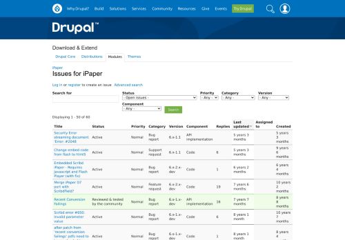 
                            13. Issues for iPaper | Drupal.org