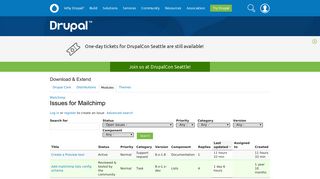 
                            9. Issues for Mailchimp | Drupal.org