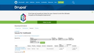 
                            5. Issues for mailtoweb | Drupal.org