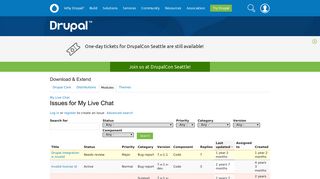 
                            6. Issues for My Live Chat | Drupal.org