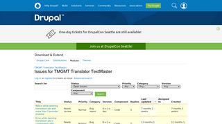 
                            11. Issues for TMGMT Translator TextMaster | Drupal.org