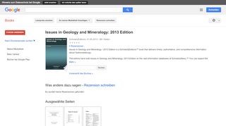 
                            13. Issues in Geology and Mineralogy: 2013 Edition