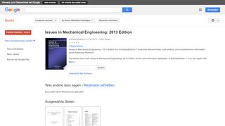
                            12. Issues in Mechanical Engineering: 2013 Edition