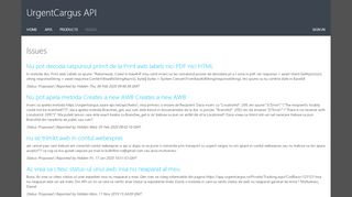 
                            8. Issues - <UrgentCargus> developer portal