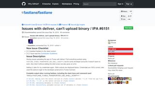 
                            12. Issues with deliver, can't upload binary / IPA · Issue #6151 · fastlane ...