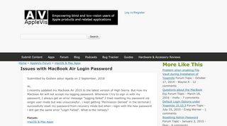 
                            13. Issues with MacBook Air Login Password | AppleVis