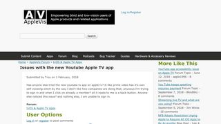 
                            8. Issues with the new Youtube Apple TV app | AppleVis