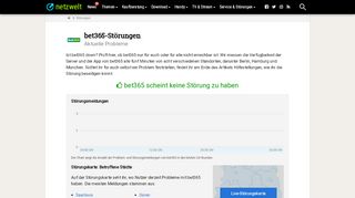 
                            9. Ist bet365 down? - Aktuelle Störungen und Probleme - NETZWELT