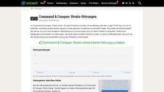 
                            9. Ist Command & Conquer: Rivals down? - Aktuelle Störungen und ...
