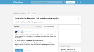 
                            4. Ist der Cine Card Premium Club von Kinopolis kostenlos? (Kino ...