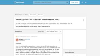 
                            11. Ist die Agentur Kids seriös und bekommt man Jobs? (Schauspieler ...