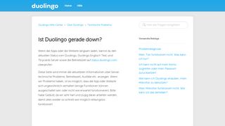 
                            2. Ist Duolingo gerade down? – Duolingo Hilfe-Center