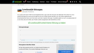 
                            13. Ist LoveScout24 down? - Aktuelle Störungen und Probleme ... - Netzwelt