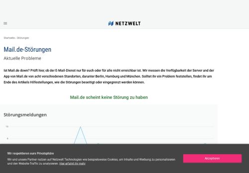 
                            3. Ist Mail.de down? - Aktuelle Störungen und Probleme - NETZWELT