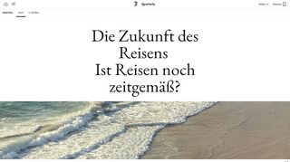 
                            1. Ist Reisen noch zeitgemäß? Ein Pro und Contra im F.A.Z. Quarterly