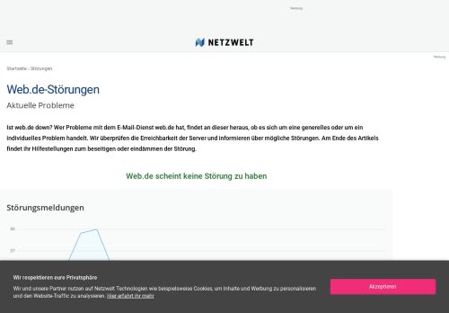 
                            11. Ist Web.de down? - Aktuelle Störungen und Probleme - NETZWELT