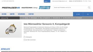 
                            12. Ista Wärmezähler Sensonic II, Kompaktgerät - Pestalozzi + Co. AG