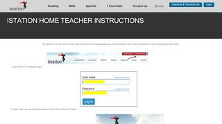 
                            2. Istation - Istation Home Teacher Instructions