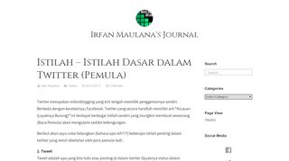 
                            12. Istilah – Istilah Dasar dalam Twitter (Pemula) – Irfan Maulana's Journal