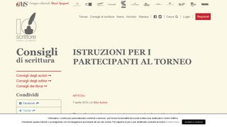 
                            12. ISTRUZIONI PER I PARTECIPANTI AL TORNEO - IoScrittore